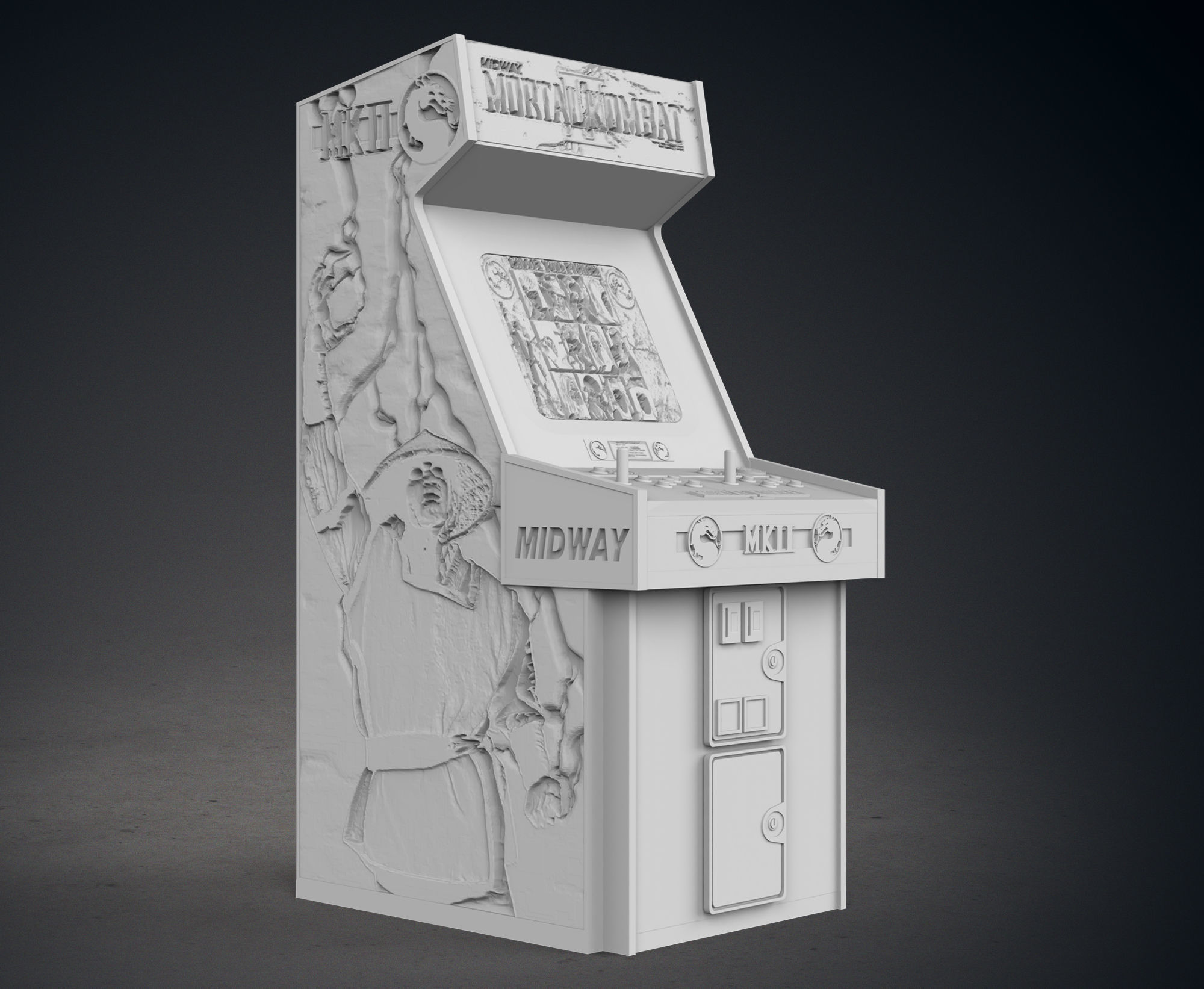 Mortal Kombat II Arcade Cabinet with Lithophane 3D print model_10