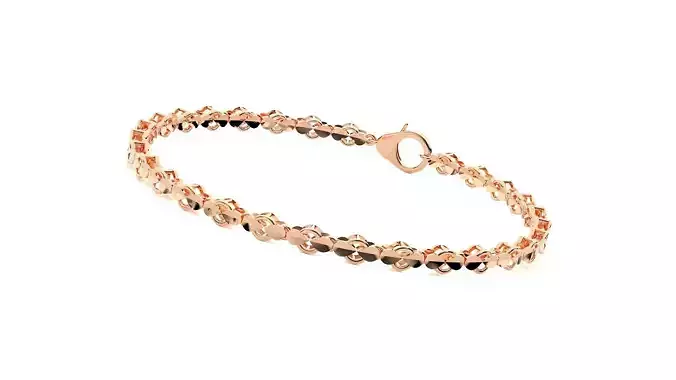 Leaf High Jewelry Diamond Bracelet 3dm stl renders details