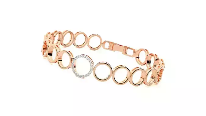 Loop Chain High Jewelry Diamond Bracelet 3dm stl renders details