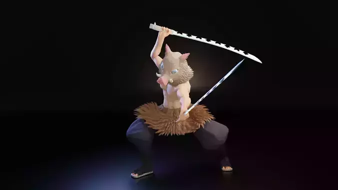 Inosuke from Demon slayer 3d model Rigged
