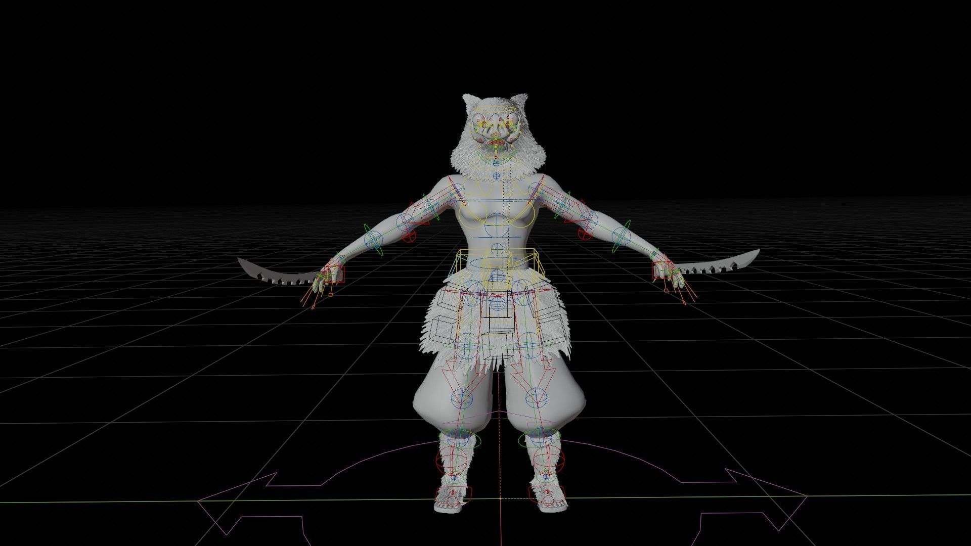 Inosuke from Demon slayer 3d model Rigged Low-poly 3D model_3