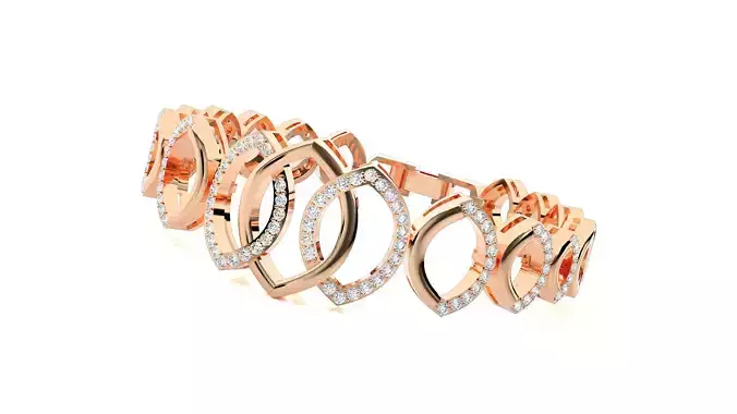 Chain Link High Jewelry Diamond Bracelet 3dm stl renders details 3D print model