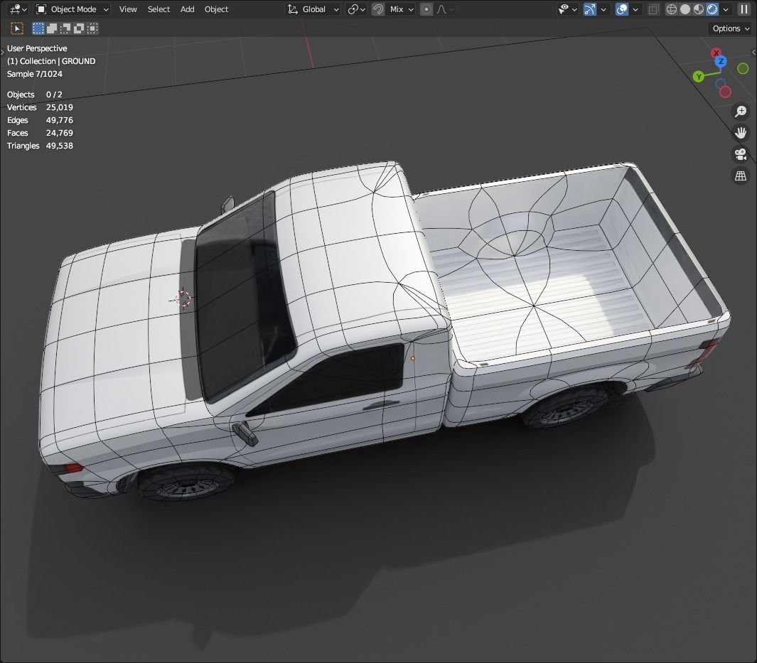 Chevrolet Silverado 2022 utility truck vechicle lowpoly Low-poly 3D model_7