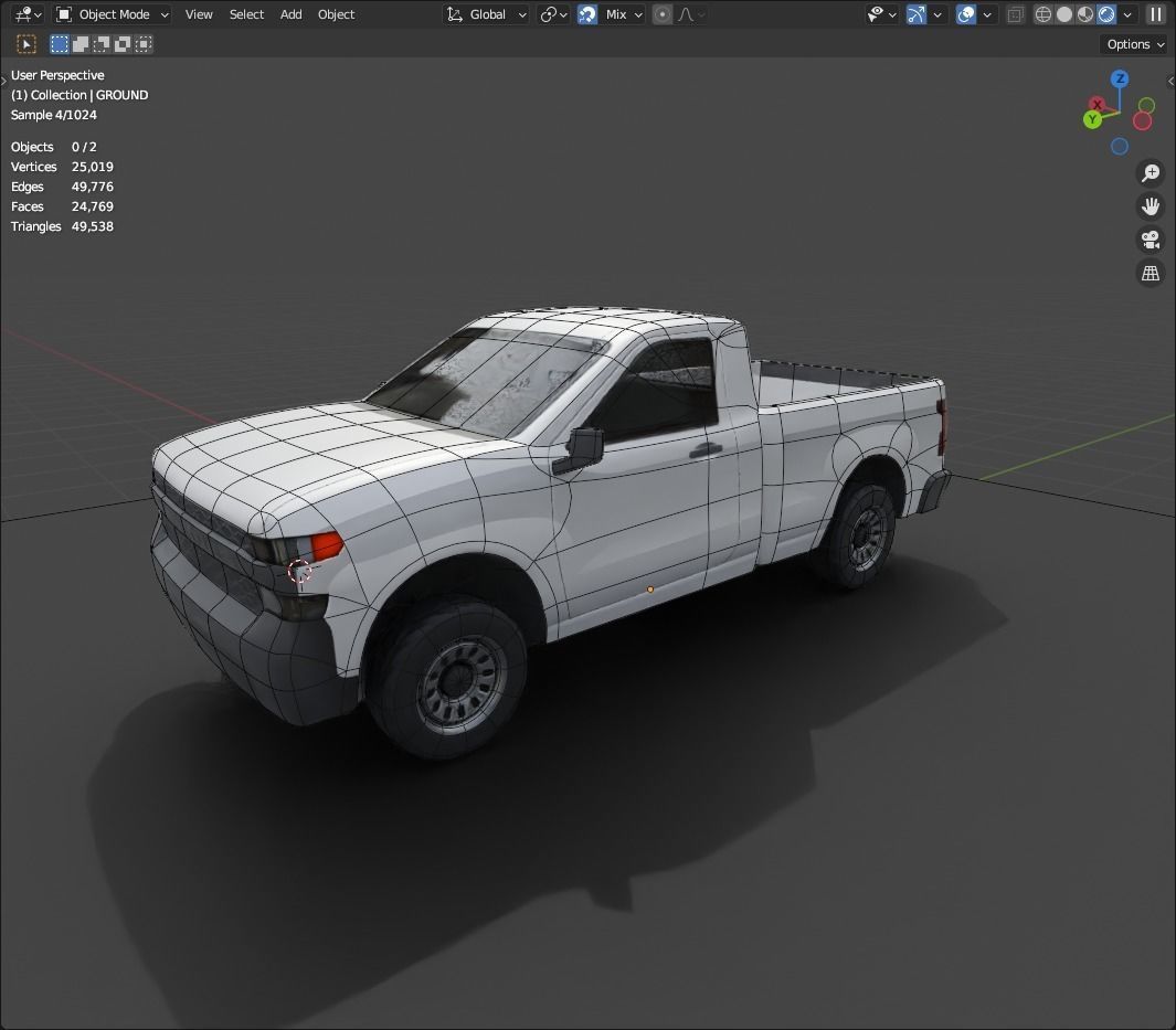 Chevrolet Silverado 2022 utility truck vechicle lowpoly Low-poly 3D model_1