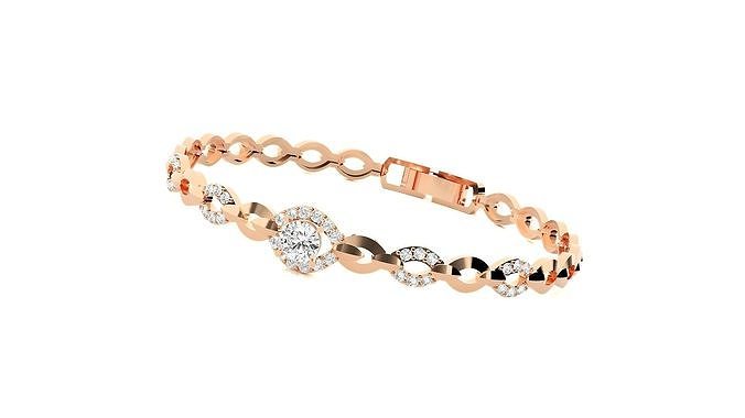High Jewelry Solitaire Diamond Bracelet 3dm stl 3D print model