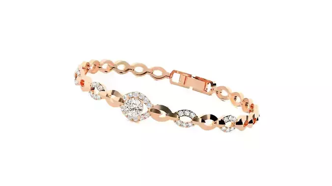 High Jewelry Solitaire Diamond Bracelet 3dm stl