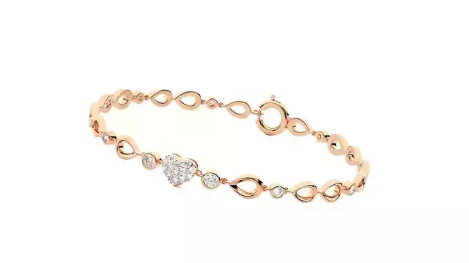 Heart Love Valentine High Jewelry Diamond Bracelet 3dm stl  3D print model