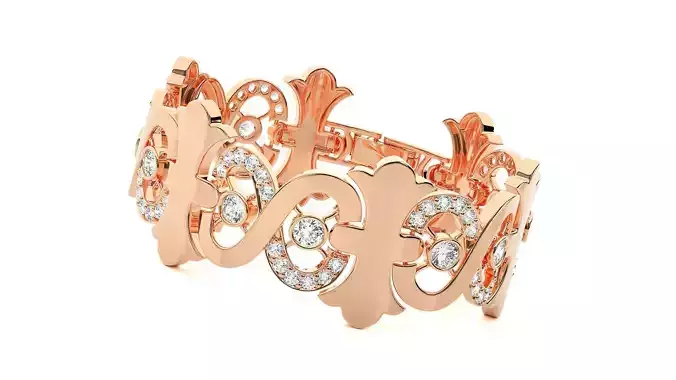 Infinity High Jewelry Solitaire Diamond Link Bracelet 3dm stl 