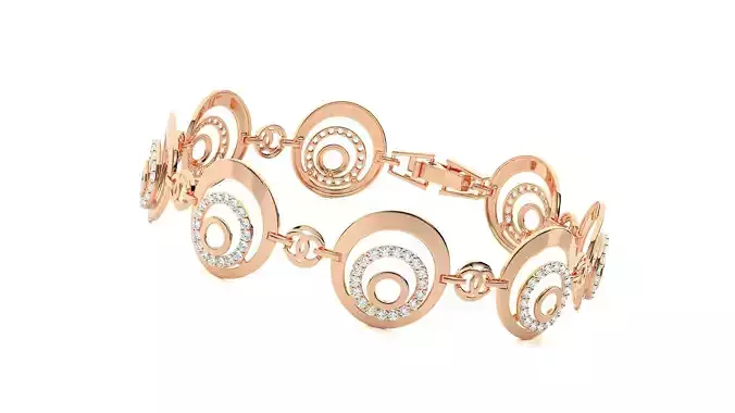High Jewelry Diamond Bracelet 3dm stl renders details