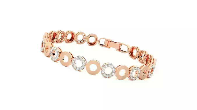 Circle High Jewelry Diamond Bracelet 3dm stl renders details