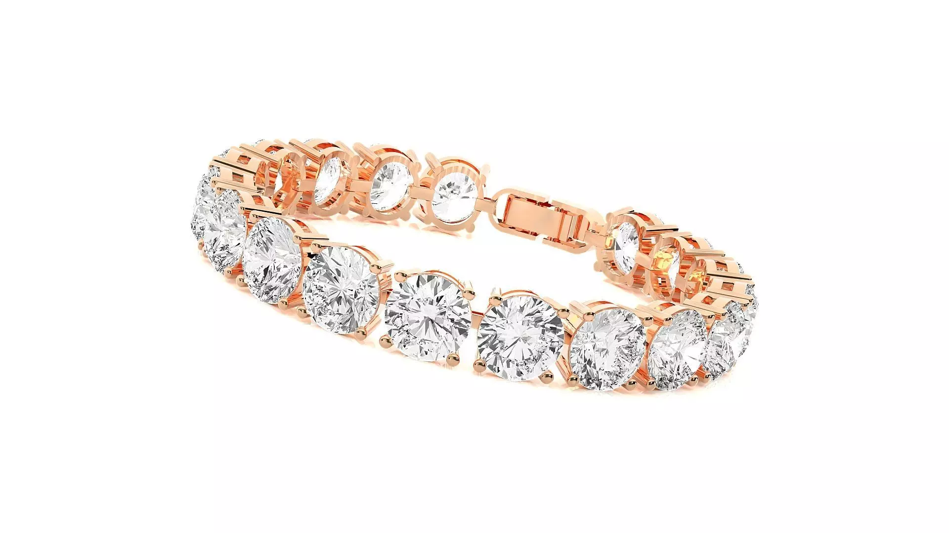Round Diamond Tennis Bracelet High Jewelry Diamond Bracelet 3dm 3D print model