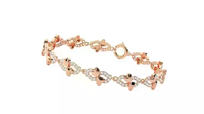 Heart Love valentine High Jewelry Diamond Bracelet 3dm stl 3D print model