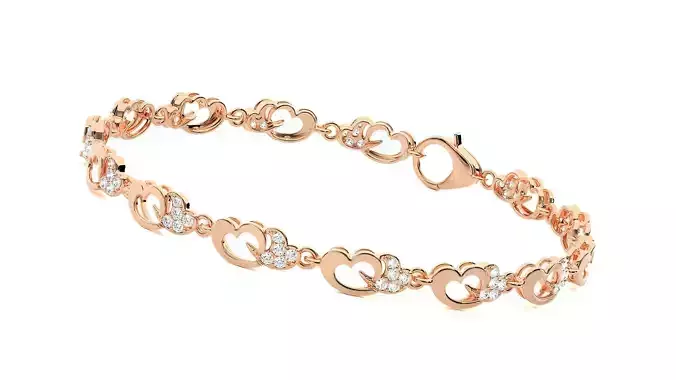 Heart Love Valentine High Jewelry Diamond Bracelet 3dm stl  3D print model