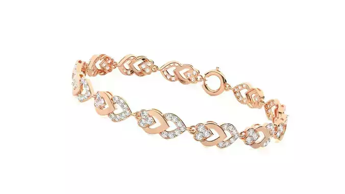Heart Love Valentine High Jewelry Diamond Bracelet 3dm stl 3D print model