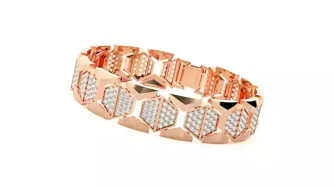 Italian High Jewelry Diamond Head Bracelet 3dm stl renders 