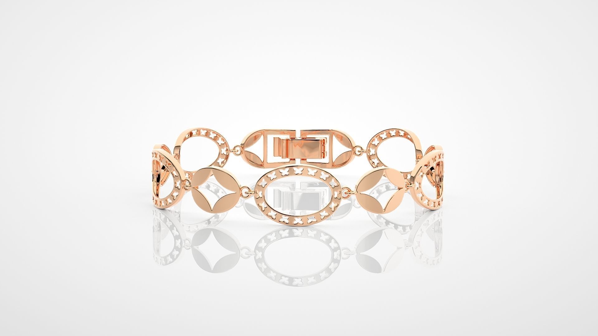 Butterfly High Jewelry Diamond Bracelet 3dm stl renders details 3D print model_7