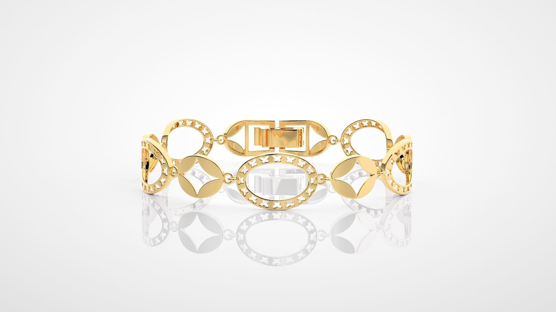 Butterfly High Jewelry Diamond Bracelet 3dm stl renders details 3D print model_18