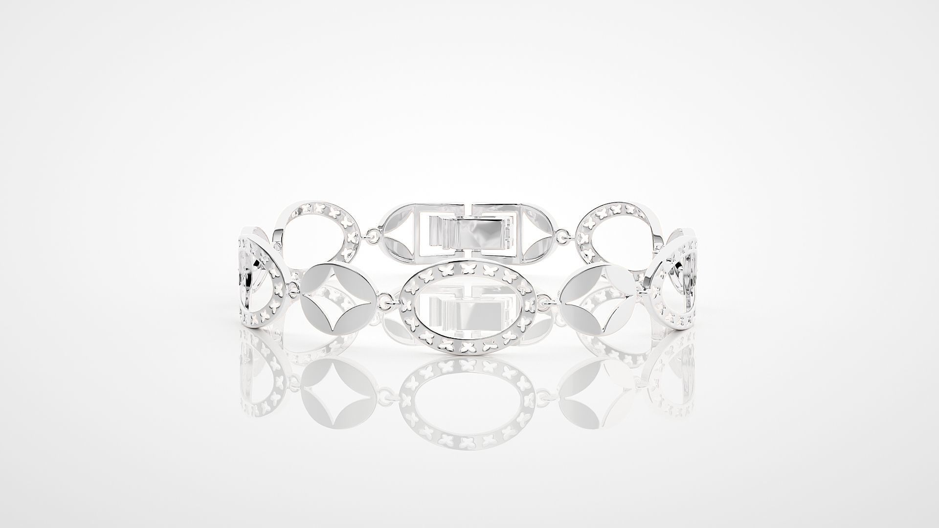 Butterfly High Jewelry Diamond Bracelet 3dm stl renders details 3D print model_13