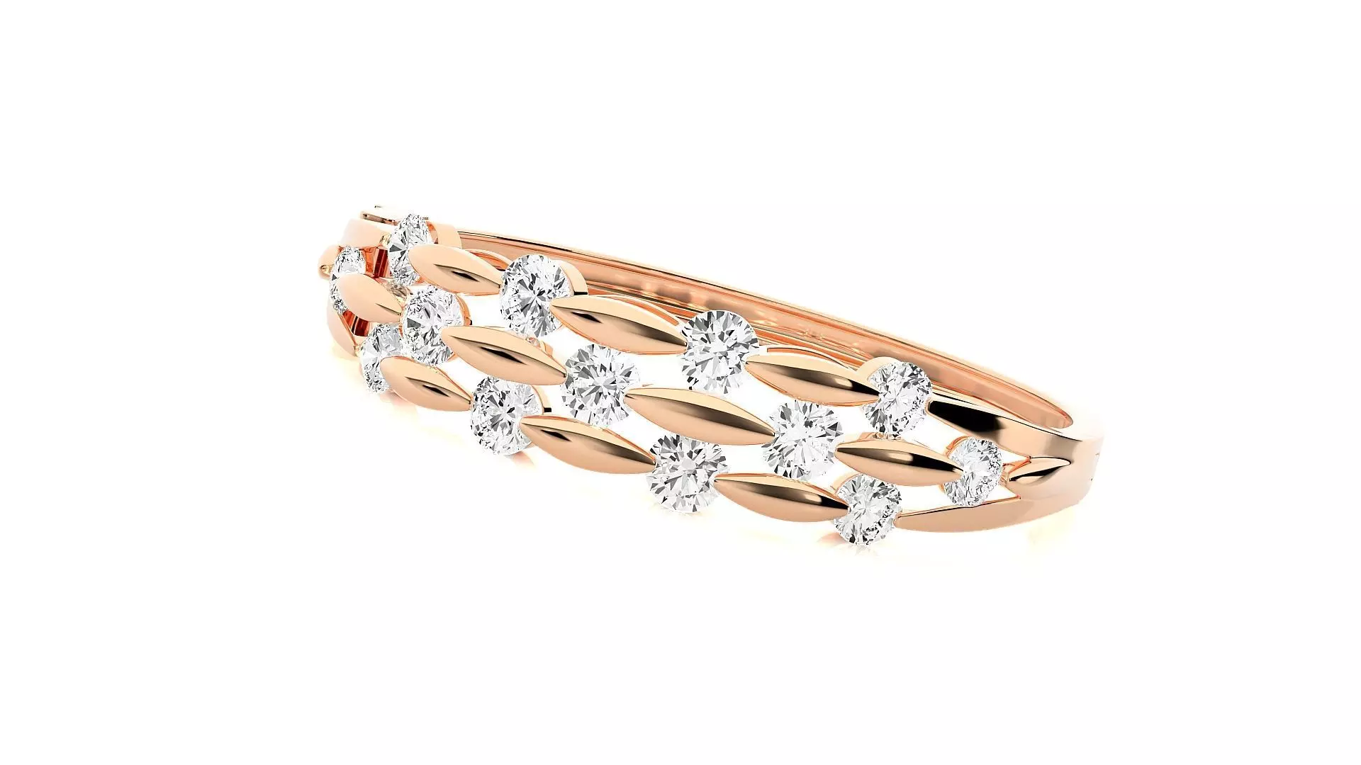 High Jewelry Solitaire Diamond Bracelet 3dm stl renders details 3D print model