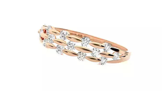 High Jewelry Solitaire Diamond Bracelet 3dm stl renders details