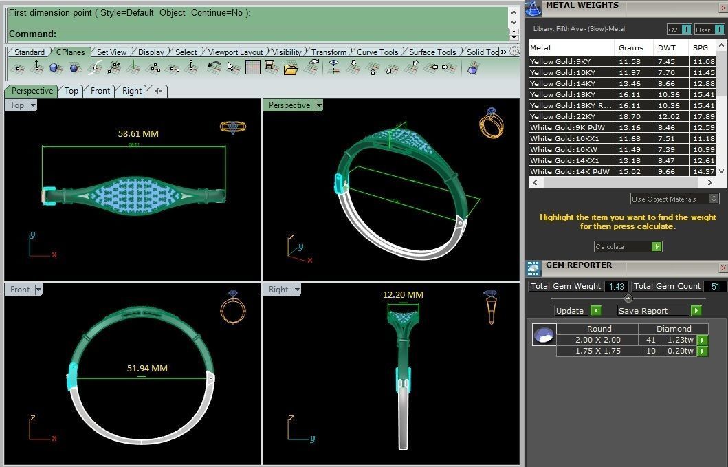High Jewelry Diamond Head Bracelet 3dm stl renders details 3D print model_6