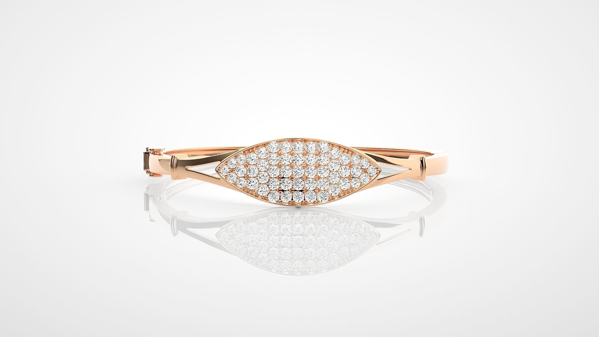 High Jewelry Diamond Head Bracelet 3dm stl renders details 3D print model_4