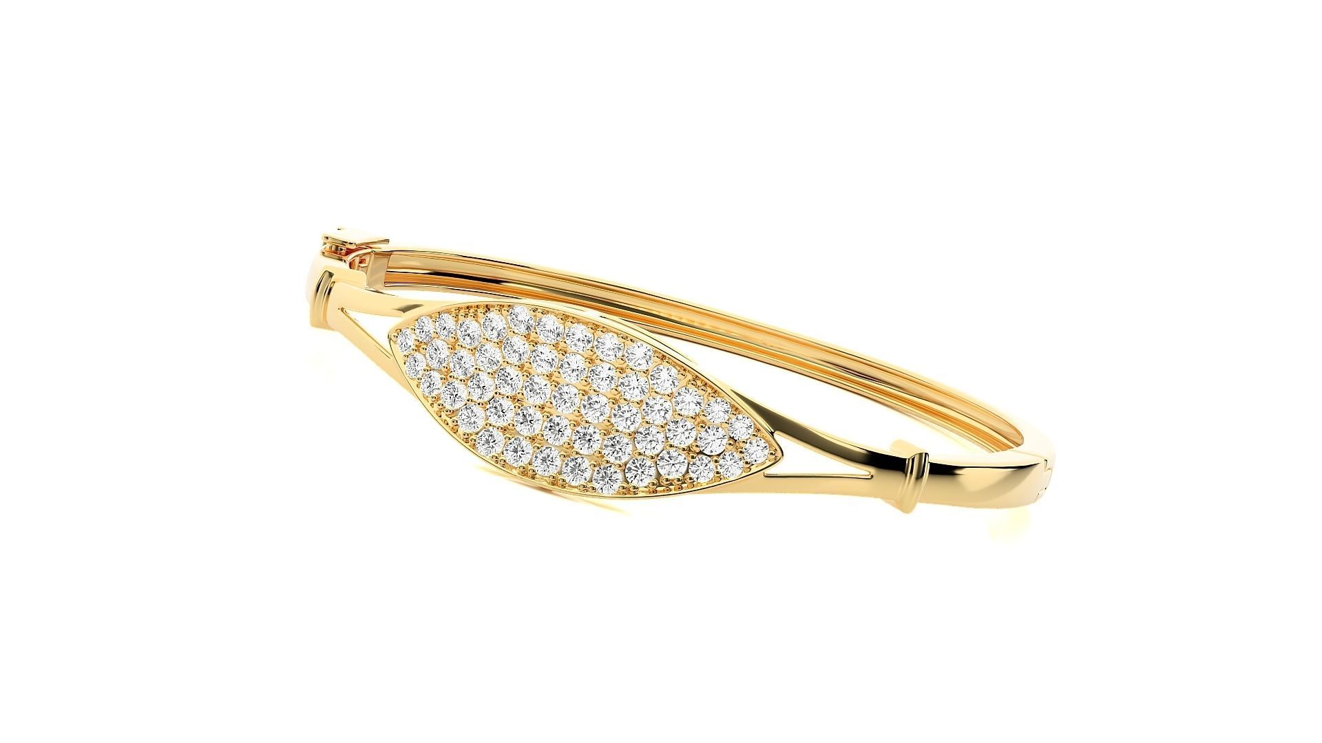 High Jewelry Diamond Head Bracelet 3dm stl renders details 3D print model_2