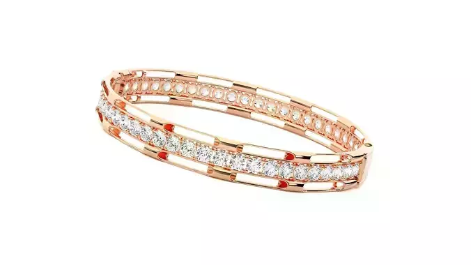 Solid High Jewelry Diamond Bracelet 3dm stl renders details
