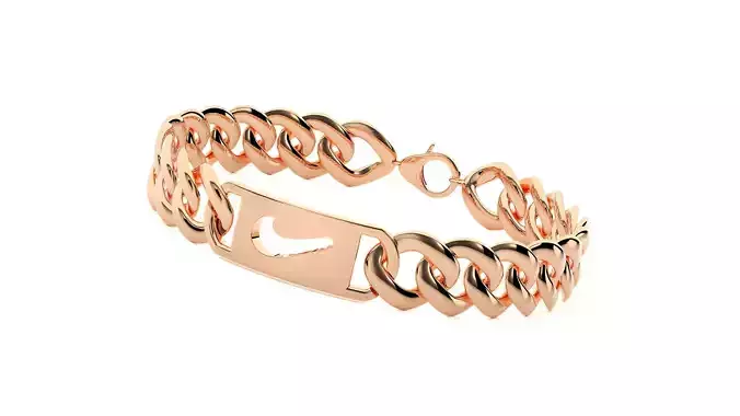 Cuban Chain Unisex High Jewelry Diamond Bracelet 3dm stl renders