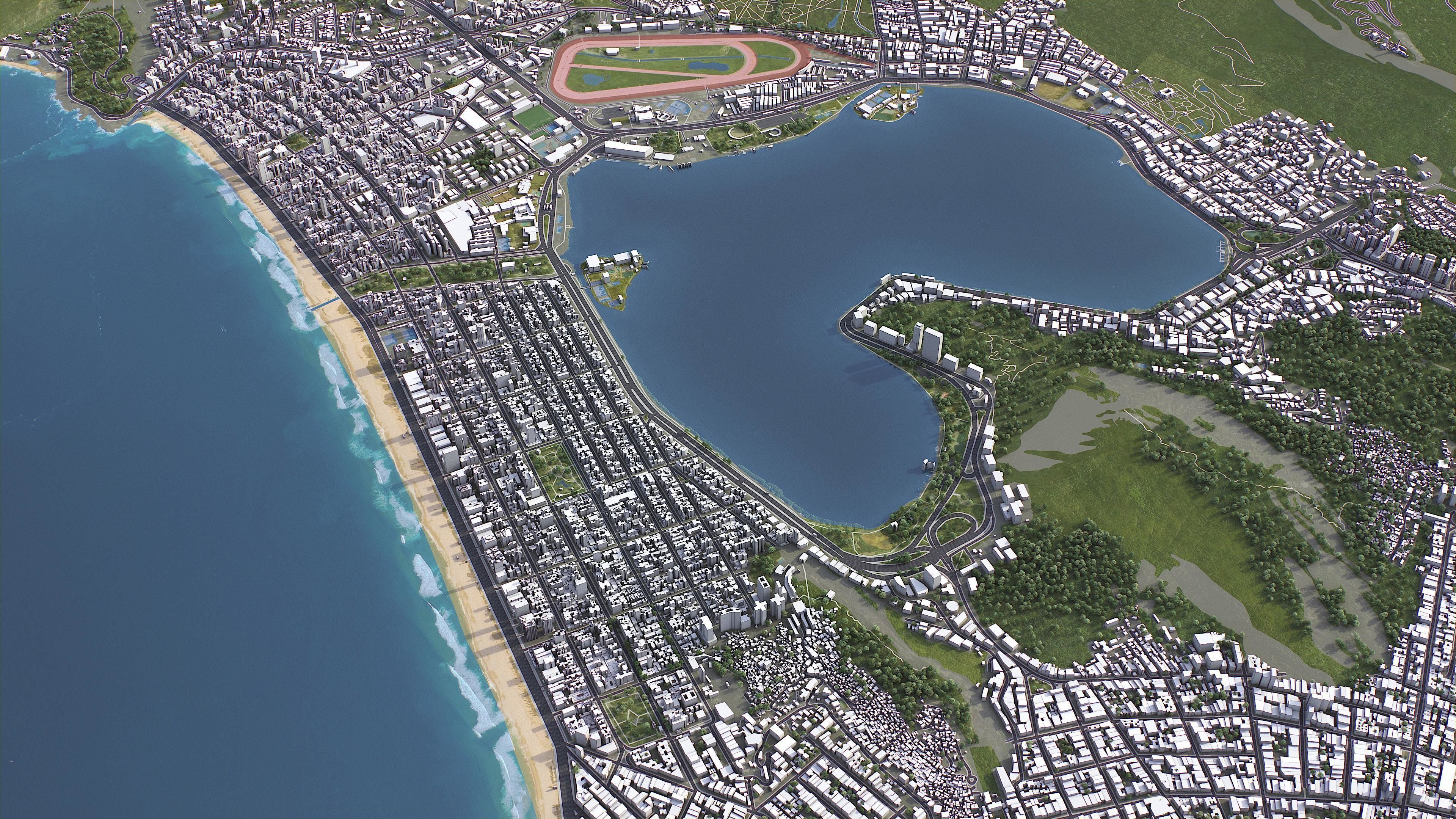 Ipanema - 3D City Model Low-poly 3D model_3