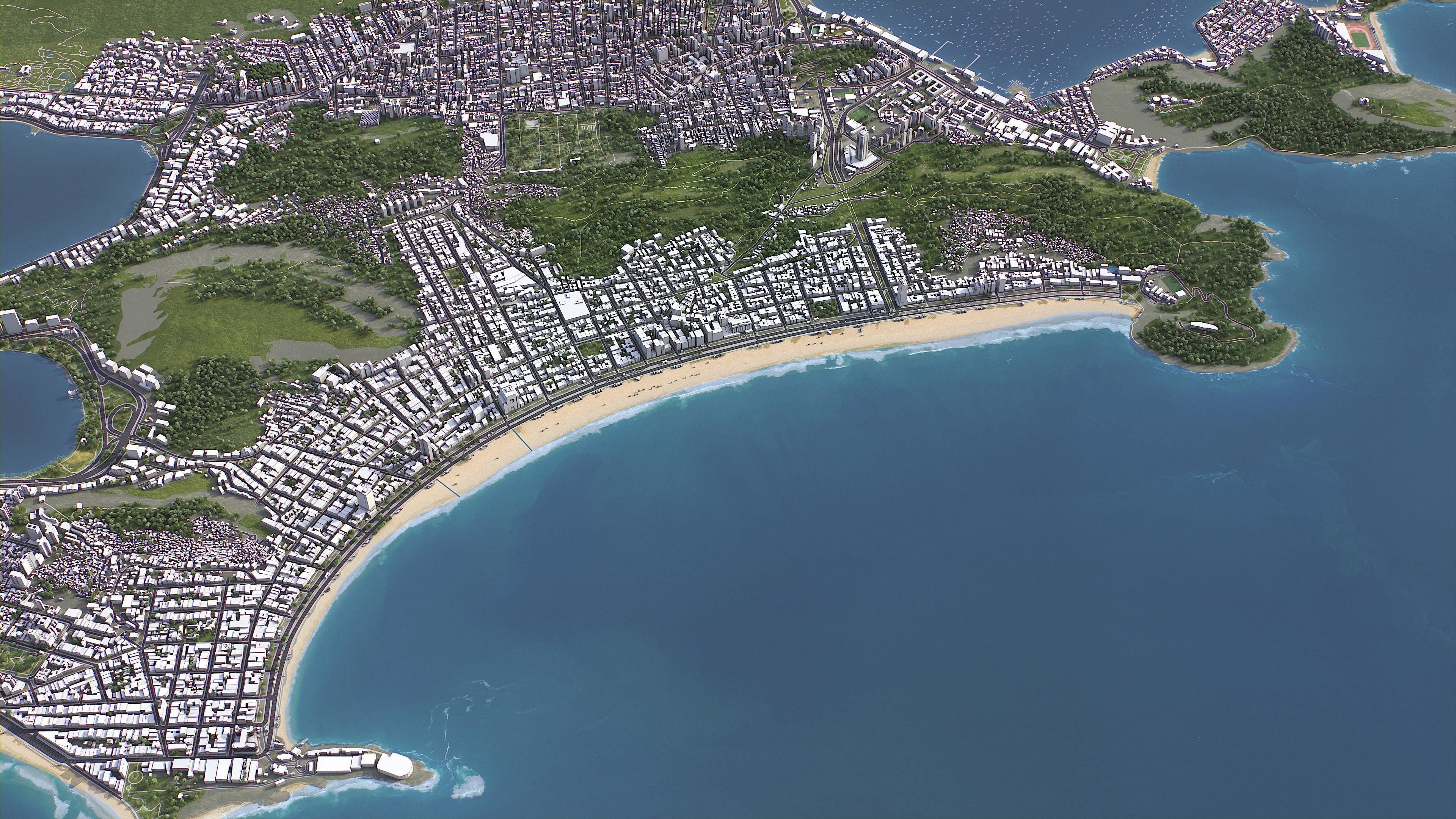 Copacabana - 3D City Model Low-poly 3D model_1
