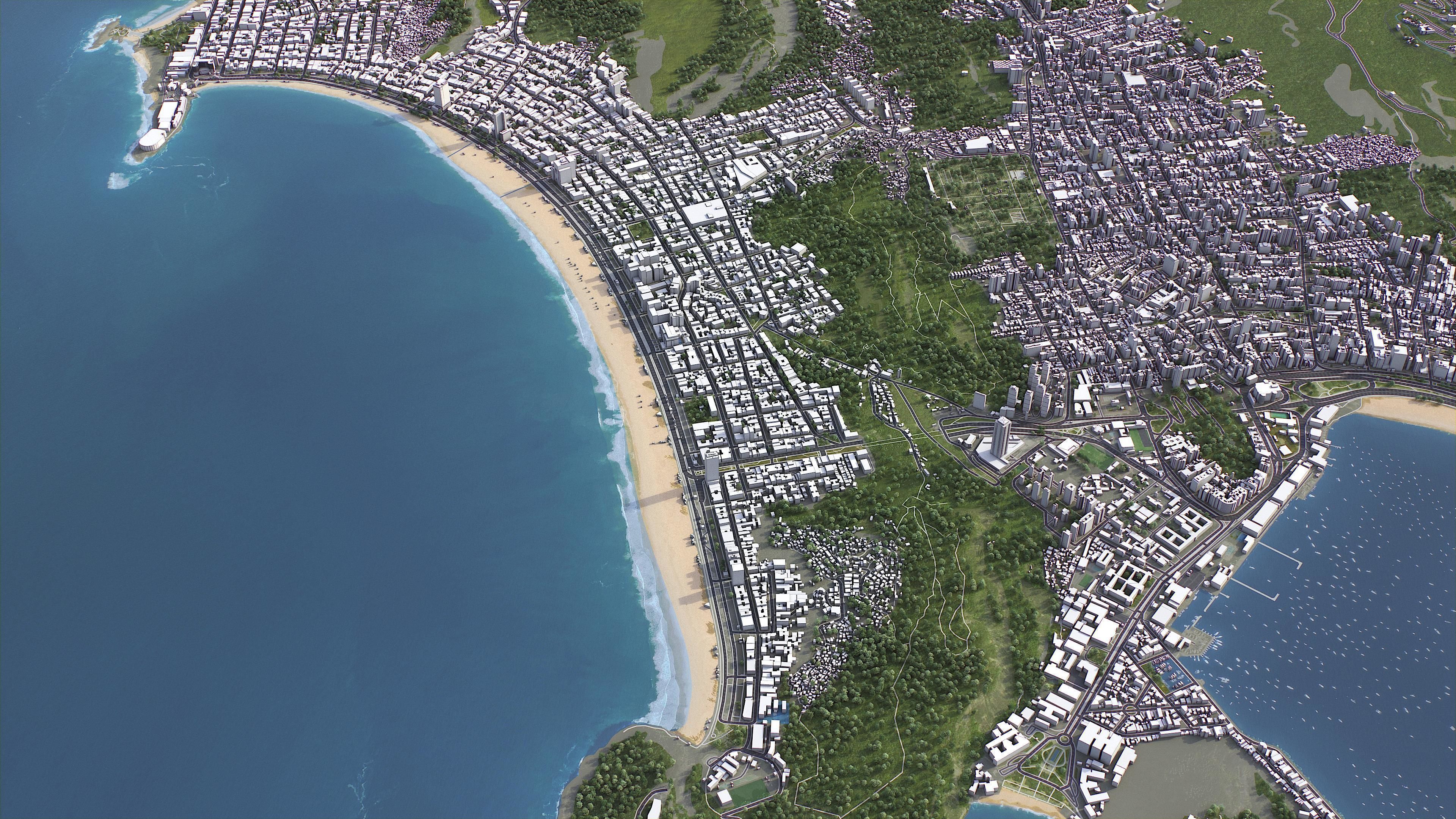 Copacabana - 3D City Model Low-poly 3D model_3