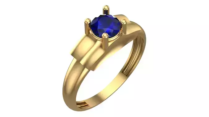 SINGLE STONE RING-RT03 3D print model