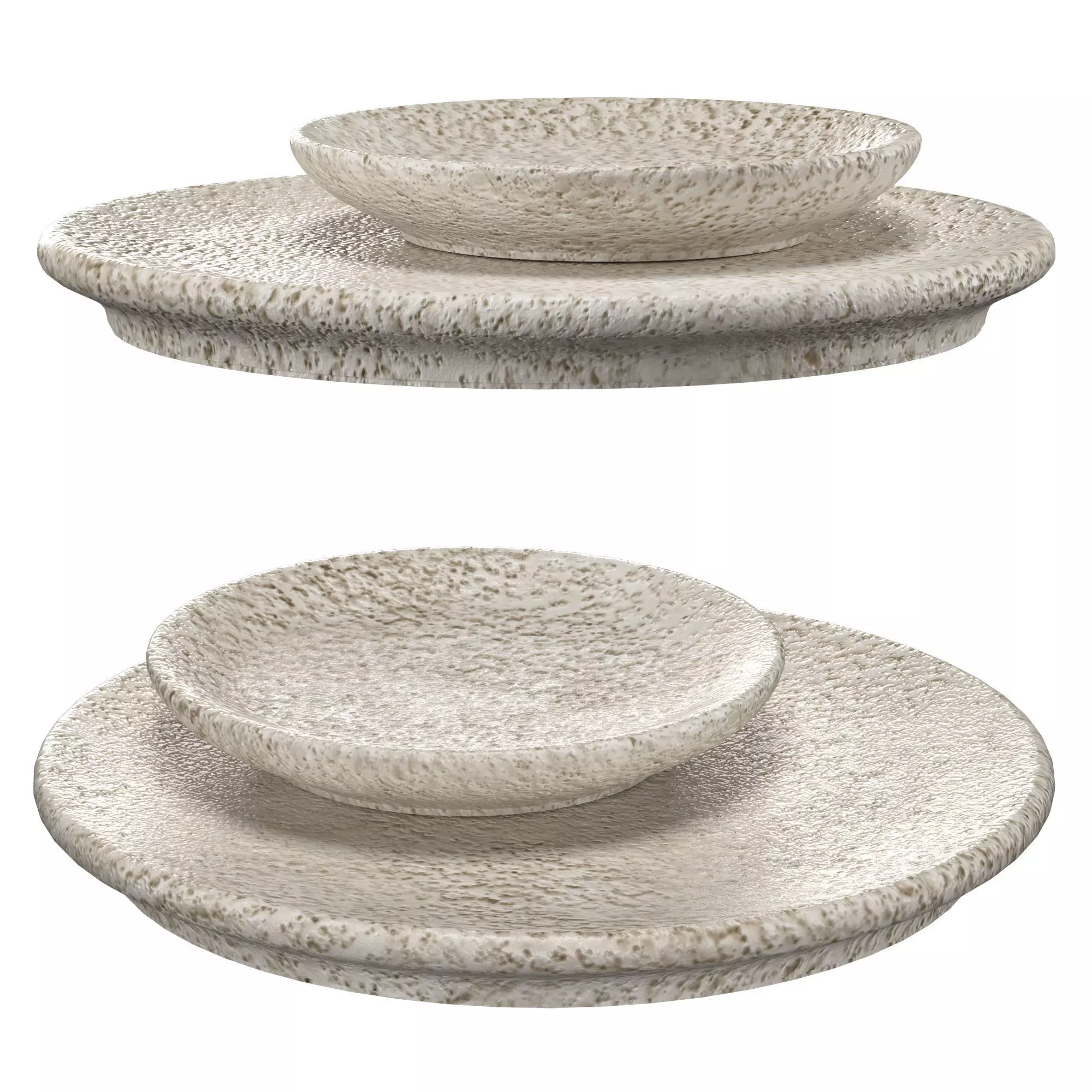 MARLOE MARLOE set of two glazed ceramic plates 3D model_0