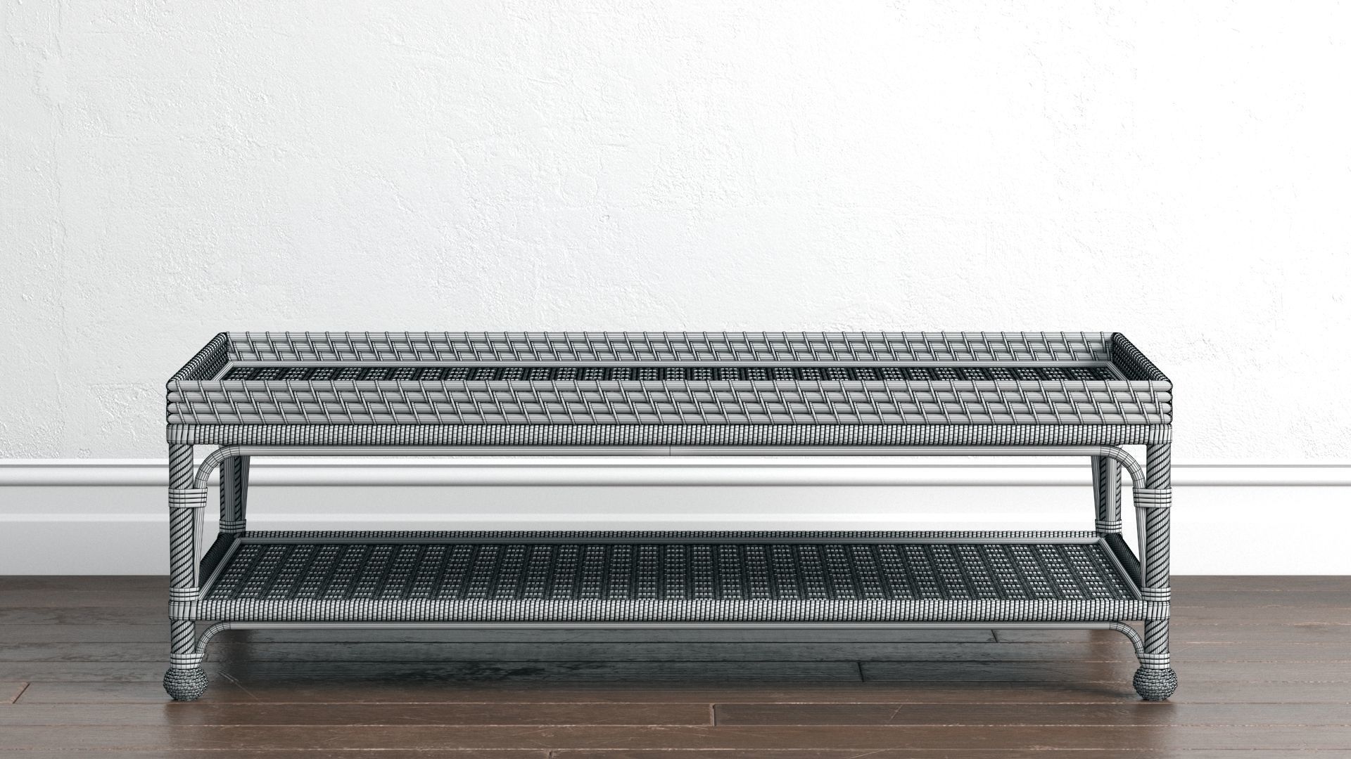 Serena and Lily South Seas Rattan Coffee Table 3D model_12