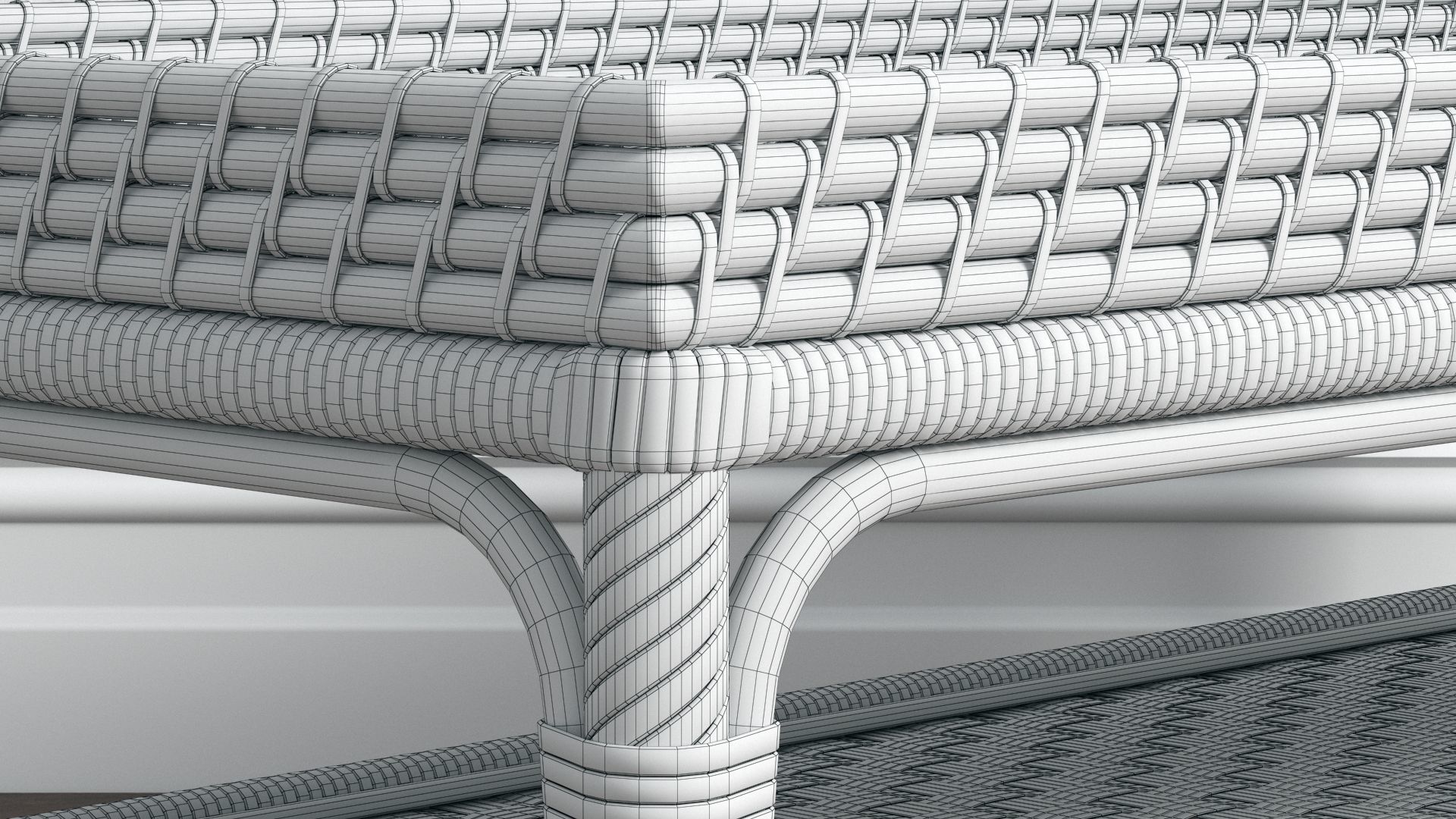 Serena and Lily South Seas Rattan Coffee Table 3D model_11