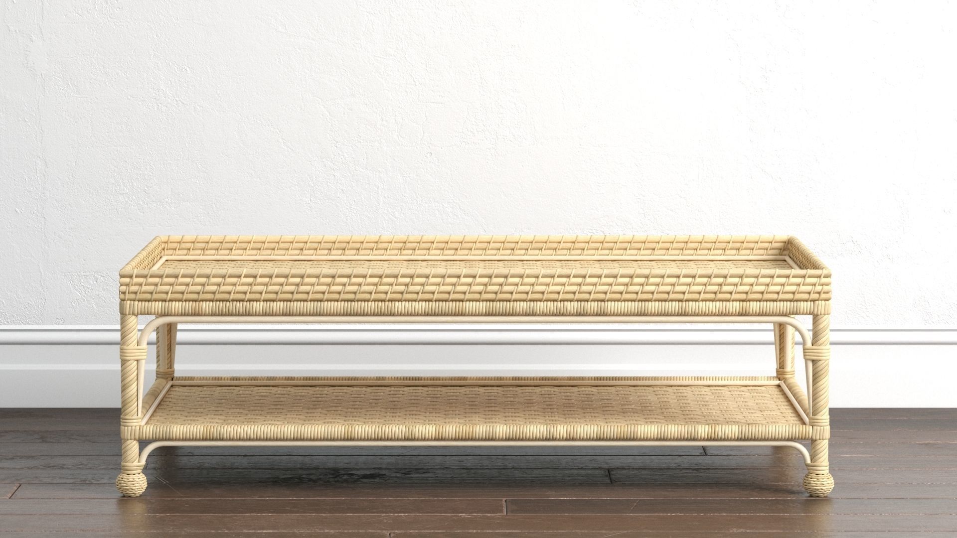 Serena and Lily South Seas Rattan Coffee Table 3D model_1