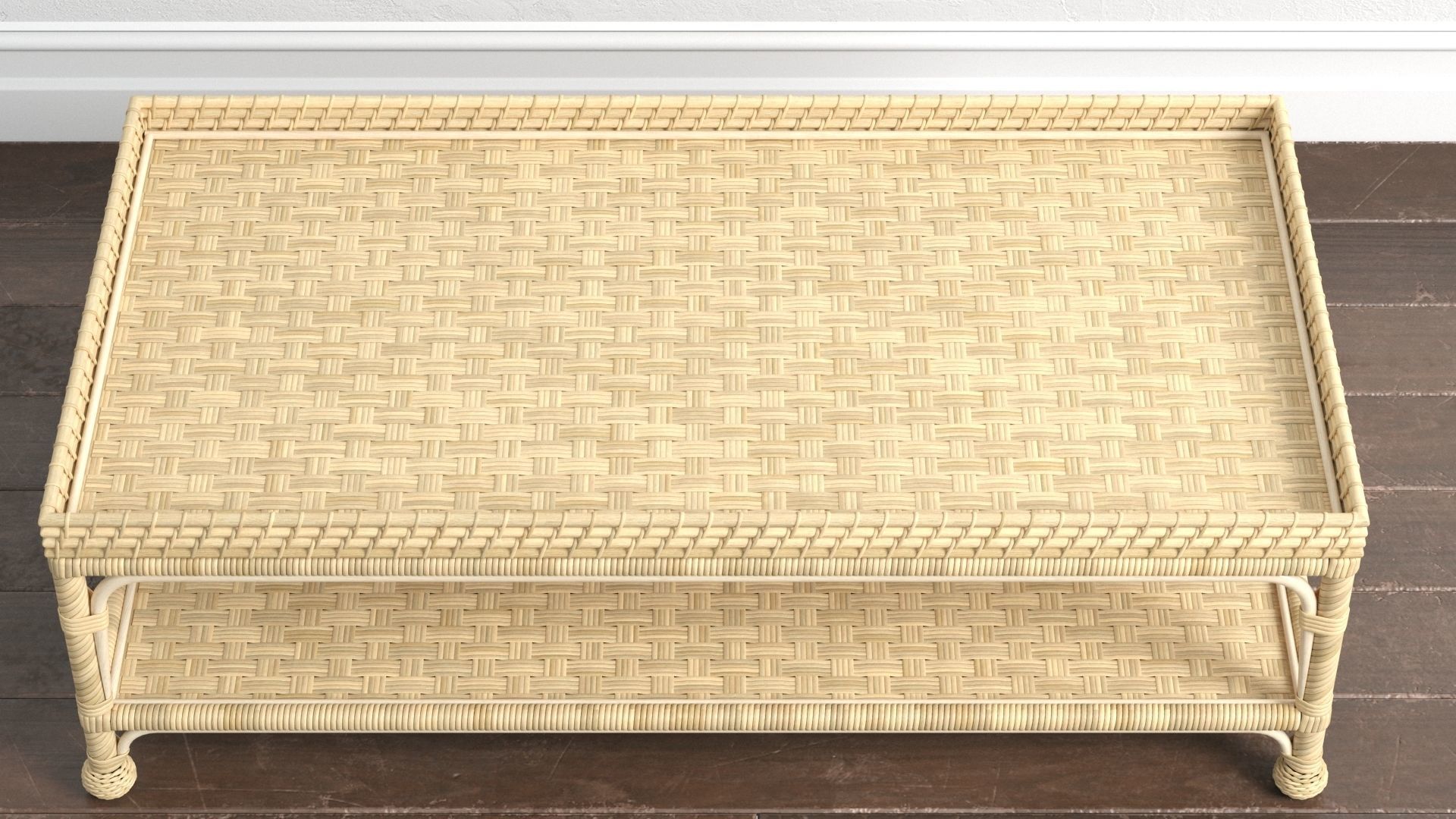 Serena and Lily South Seas Rattan Coffee Table 3D model_4