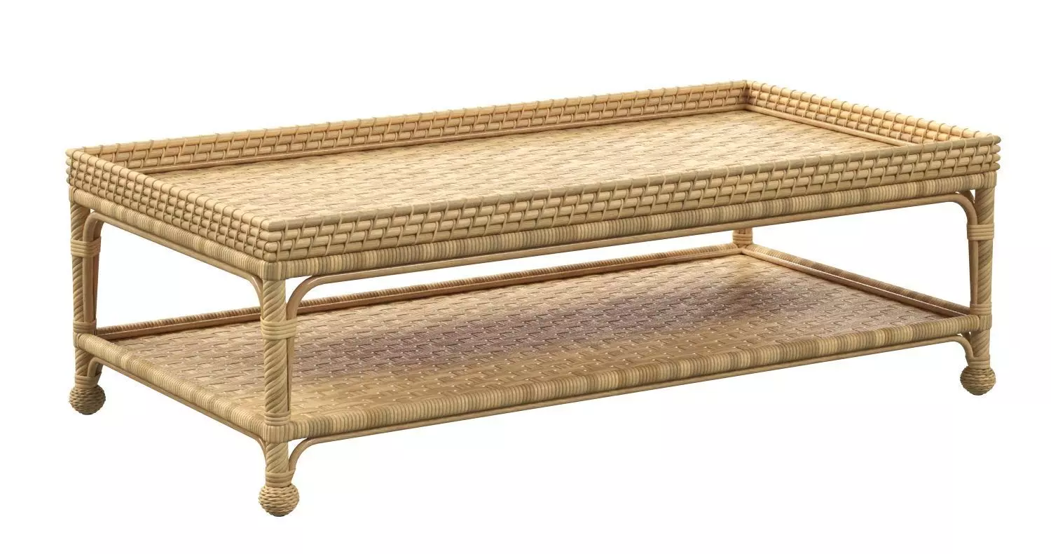 Serena and Lily South Seas Rattan Coffee Table 3D model_0