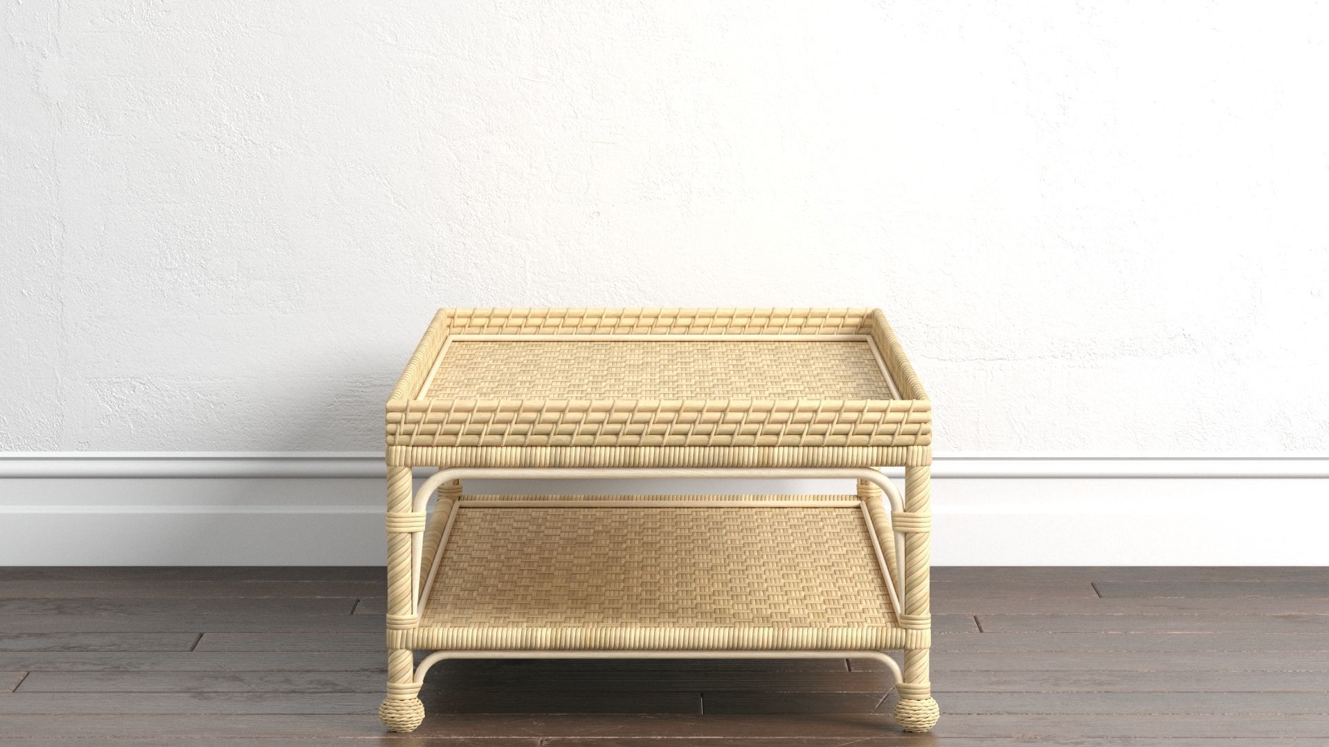 Serena and Lily South Seas Rattan Coffee Table 3D model_7