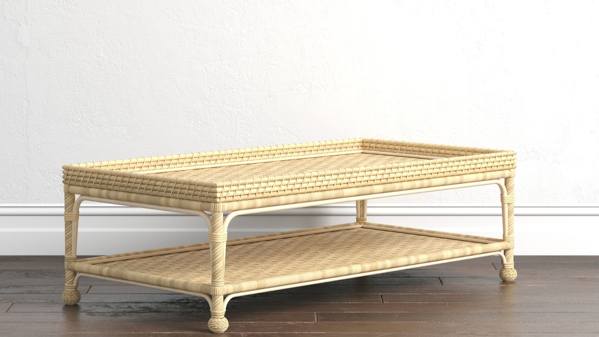 Serena and Lily South Seas Rattan Coffee Table 3D model_2