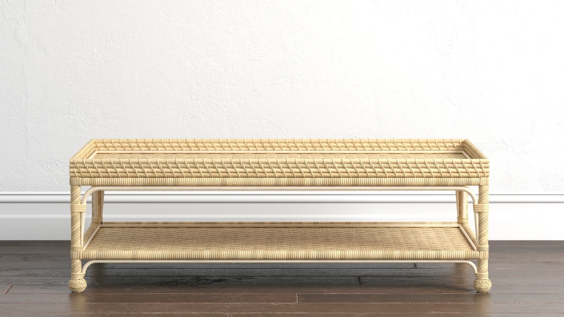 Serena and Lily South Seas Rattan Coffee Table 3D model_3