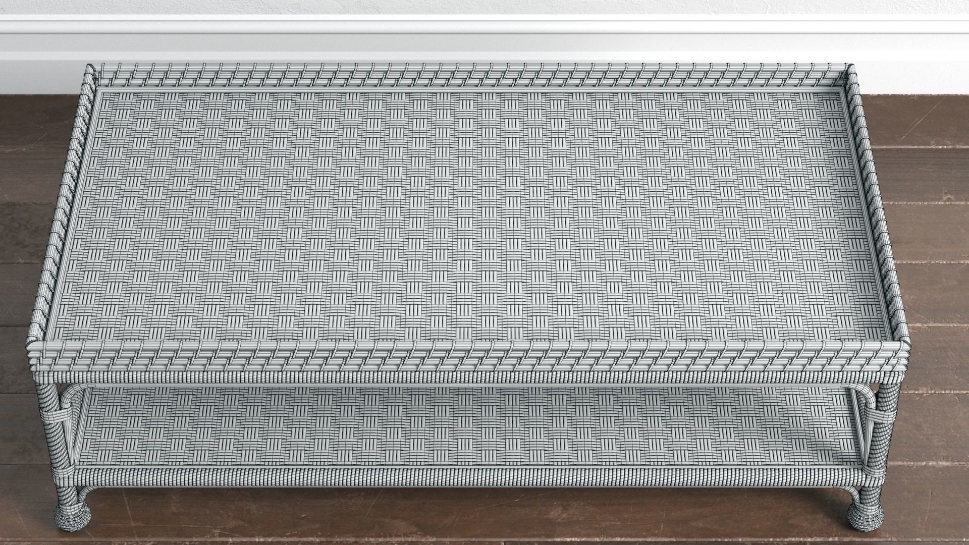 Serena and Lily South Seas Rattan Coffee Table 3D model_14