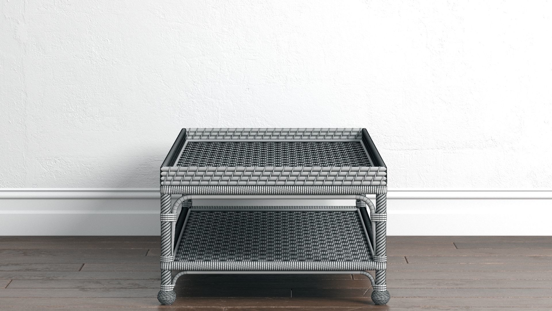 Serena and Lily South Seas Rattan Coffee Table 3D model_10