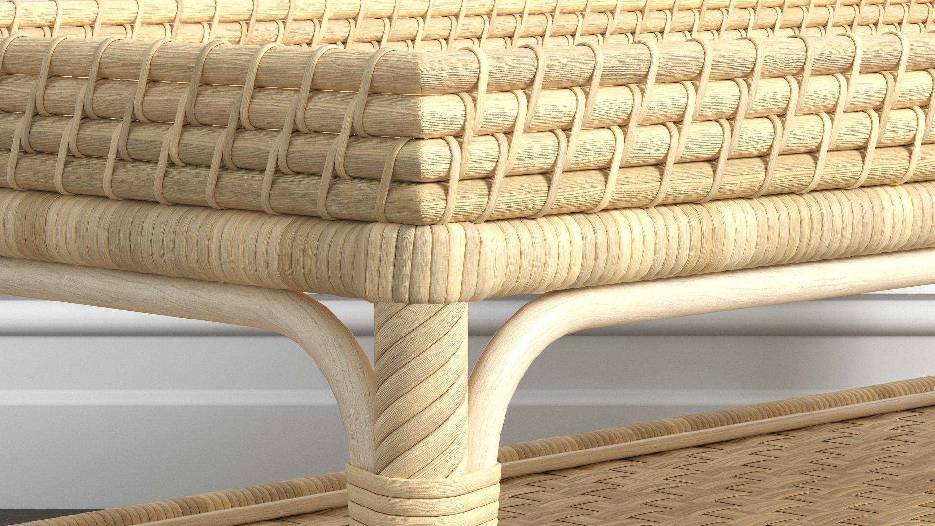 Serena and Lily South Seas Rattan Coffee Table 3D model_5