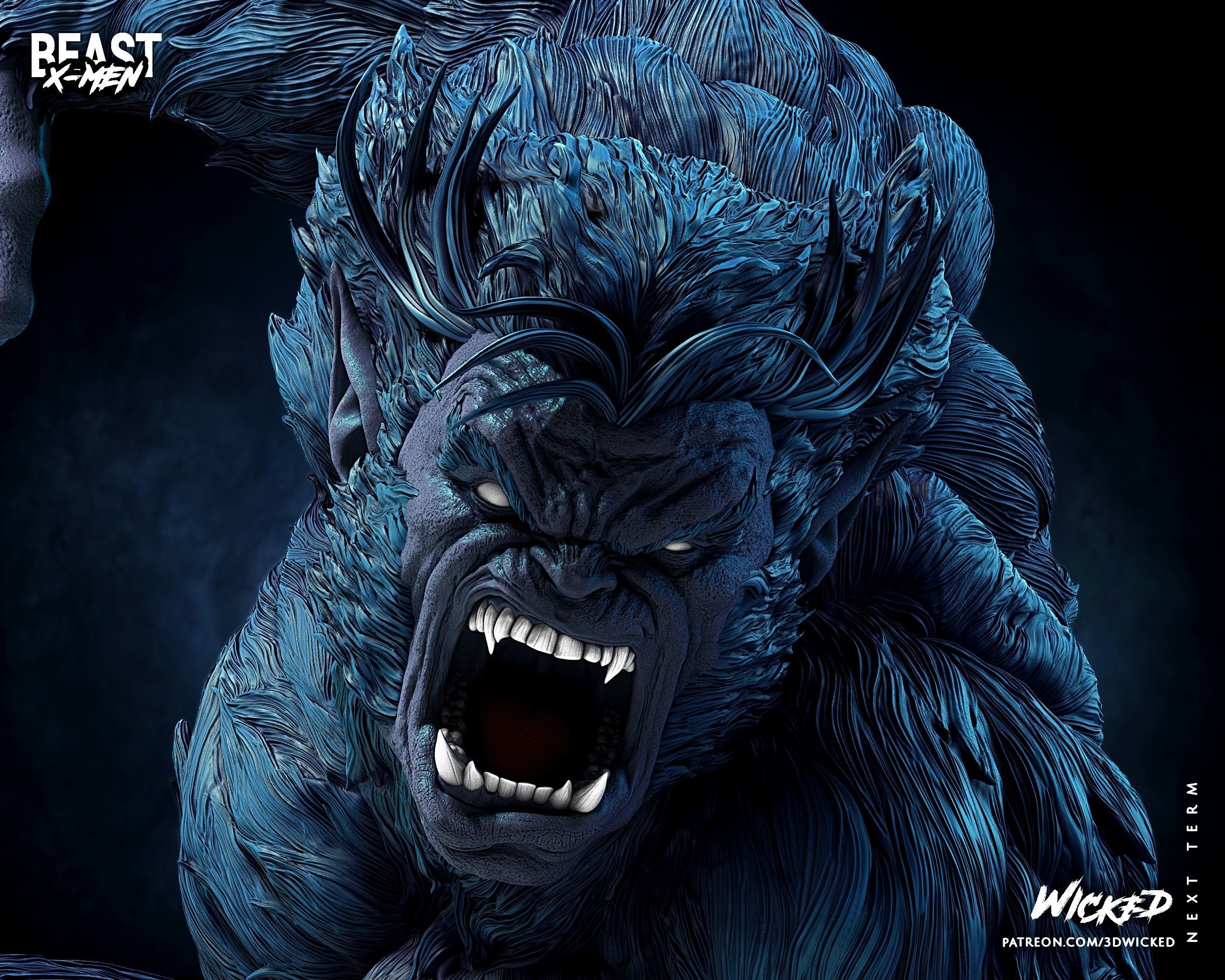 Wicked Marvel Beast Sculpture ready for 3d printing 3D print model_56