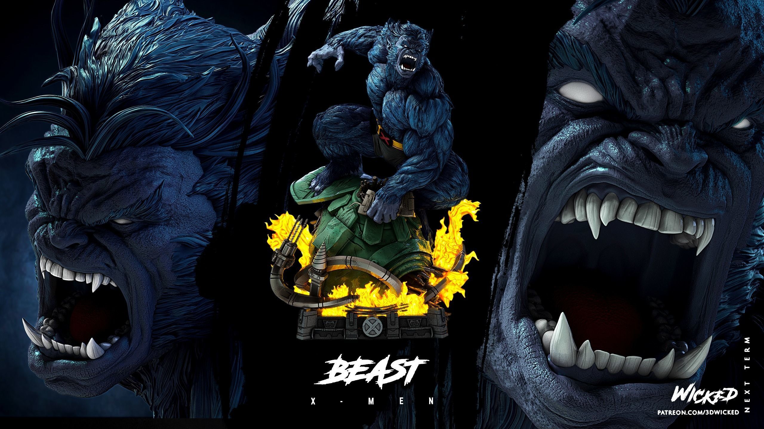 Wicked Marvel Beast Sculpture ready for 3d printing 3D print model_51