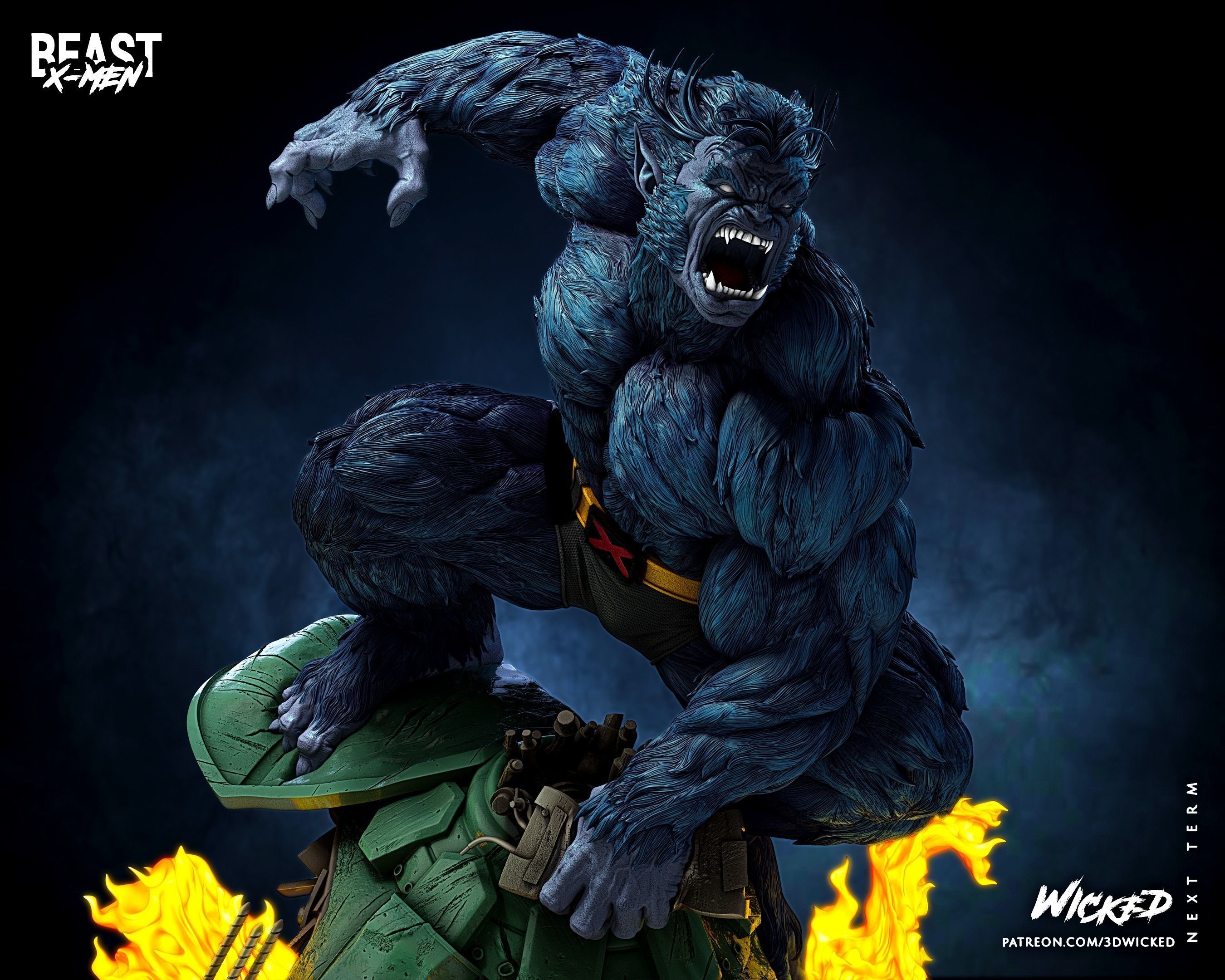 Wicked Marvel Beast Sculpture ready for 3d printing 3D print model_21