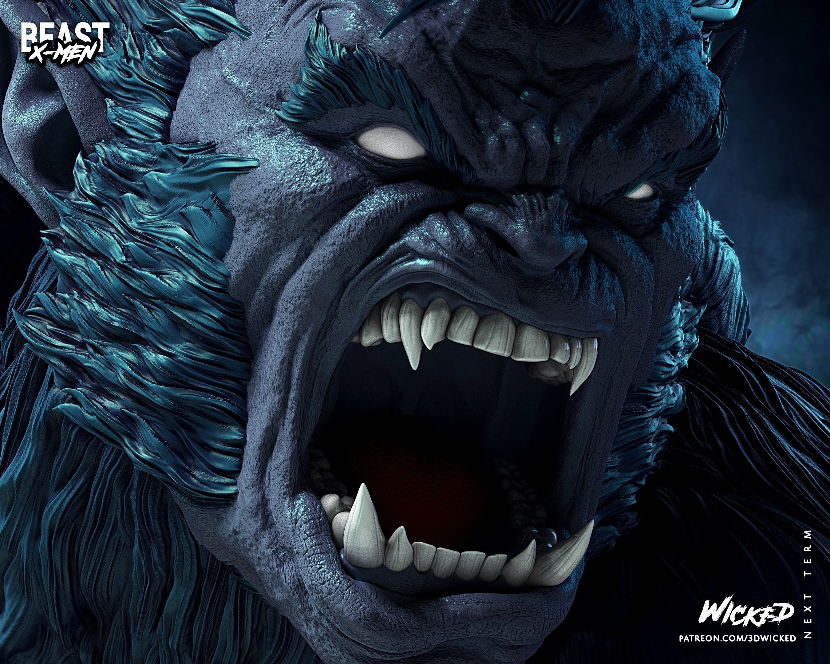 Wicked Marvel Beast Sculpture ready for 3d printing 3D print model_25