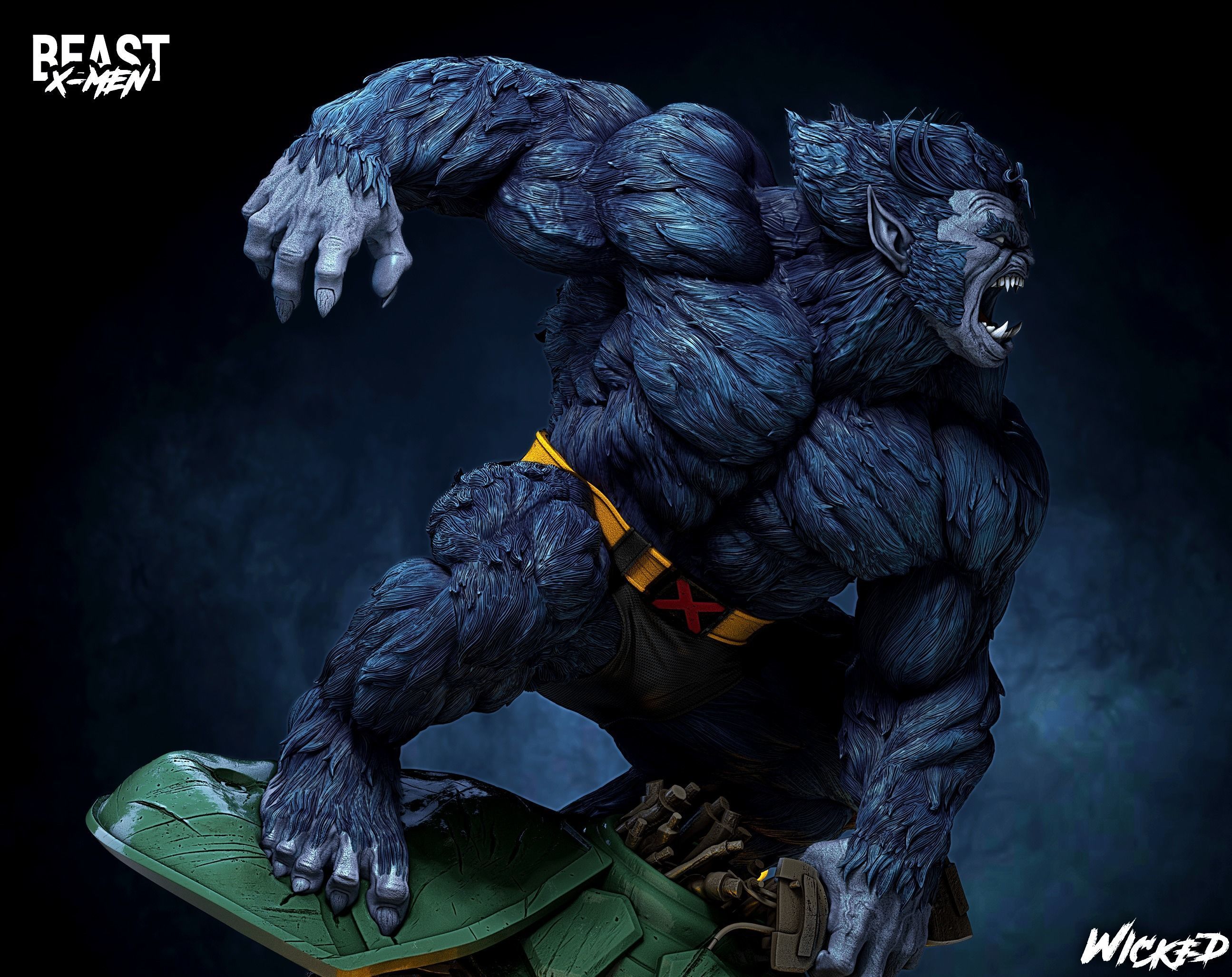 Wicked Marvel Beast Sculpture ready for 3d printing 3D print model_4